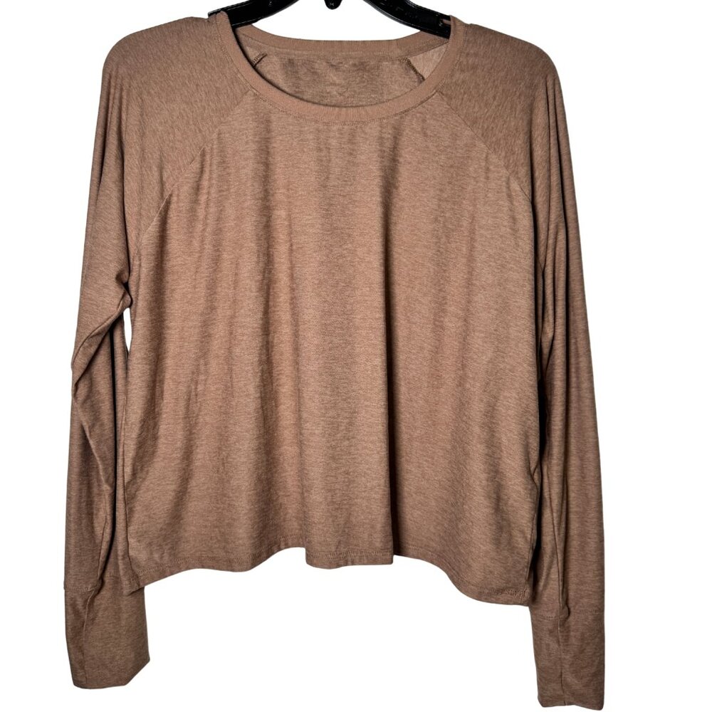 Beyond Yoga Long Sleeve Top Women’s Large Brown Soft Athleisure